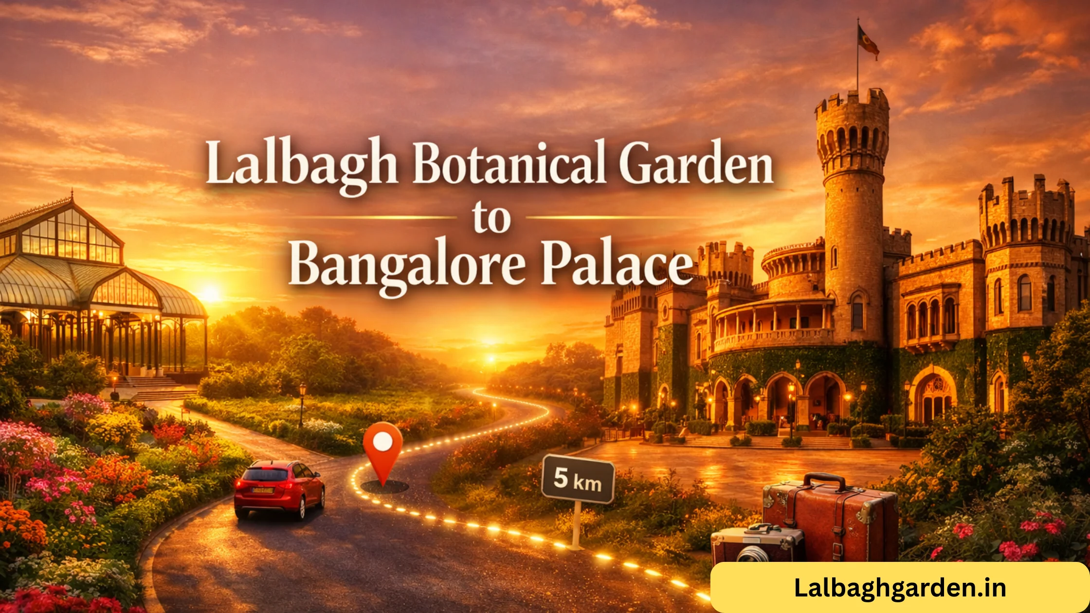 lalbagh botanical garden to bangalore palace