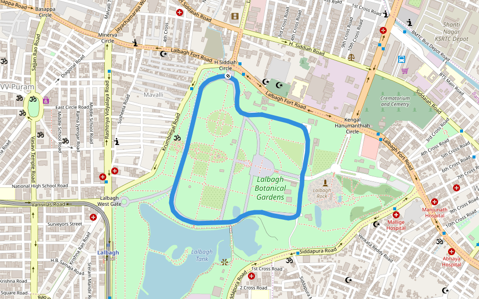 Lalbagh Walking Route Map